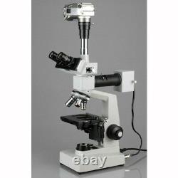 Amscope 40x-2000x Deux Microscopes Métallurgiques Légers + Appareil Photo Numérique 1.3mp