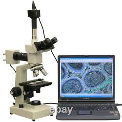 Amscope 40x-2000x Deux Microscopes Métallurgiques Légers + Appareil Photo Numérique 3mp