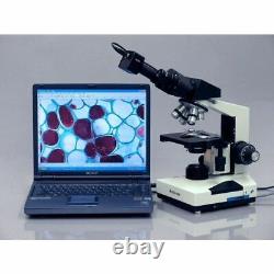 Amscope 40x-2000x Lab Étudiant Microscope Binoculaire + Appareil Photo Numérique 5mp