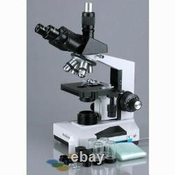 Amscope 40x-2000x Lab Microscope Trinoculaire Composé + Appareil Photo Usb Numérique 5mp