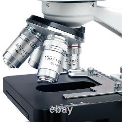 Amscope 40x-2000x Led Digital Binocular Compound Microscope W 3d Stage + Caméra