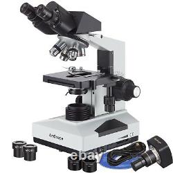 Amscope 40x-2000x Microscope Binoculaire Composé + Appareil Photo Numérique De 1,3 Mp