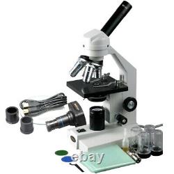 Amscope 40x-2000x Student Compound Microscope + 1.3mp Appareil Photo Numérique