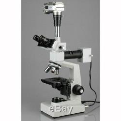 Amscope 40x-2000x Two Light + Microscope Metallurgical 14mp Appareil Photo Numérique