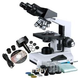 Amscope 40x-2000x Vétérinaire Médical Biologique Microscope Binoculaire 3mp Appareil Photo Numérique