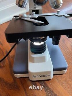 Amscope 40x-2500x Microscope Binoculaire À Led Composé Avec Caméra Numérique 1,3mp Et 3