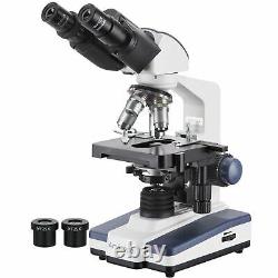 Amscope 40x-2500x Microscope Binoculaire Composé W 3d Stage, Appareil Photo Numérique 1.3mp