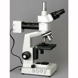 Amscope Me300t-3m 40x-400x Epi Microscope Métallurgique + Appareil Photo Numérique 3mp