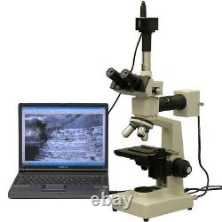 Amscope Me300ta-3m 40x-640x Epi Microscope Métallurgique + Appareil Photo Numérique 3mp