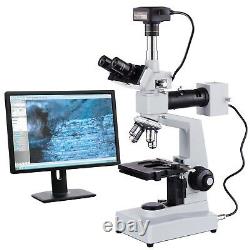Amscope Me300tza-3m 40x-1600x Epi Microscope + Metallurgical 3mp Appareil Photo Numérique