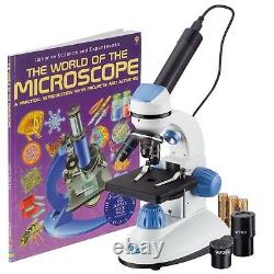 Amscope-kids Kit De Microscope Portable Double Illumination + Appareil Photo Numérique + Livre