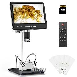Appareil photo de microscope numérique HDMI 1200X avec écran 10,1 pouces, 2K, 24MP pour microscope de pièce
