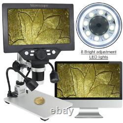 Appareil photo numérique 1200X Microscope LED Lumière 7 pouces Écran LCD pour la réparation de PCB