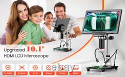Caméra de microscope à pièce de 10,1 pouces et 16MP avec support amélioré de 10 pouces pour enfants et adultes, carte de 32 Go.