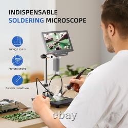 Caméra de microscope industriel 7 1200X avec écran enregistreur vidéo de microscope à pièces