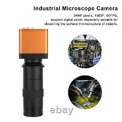 Caméra de microscope numérique 34MP 1080P avec objectif C-Mount zoomable 130X GFL