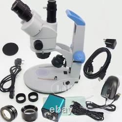 Caméra de microscope numérique HDMI 1080P trinoculaire stéréo simul-focal avec zoom 7X-45X