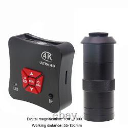 Caméra de microscope numérique de l'industrie avec objectif C-Mount et lumière annulaire en HD HDMI 4K 1080P