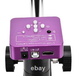 Caméra de microscope vidéo numérique 51MP avec objectif C de 180X et support de lumière annulaire à 144 LED