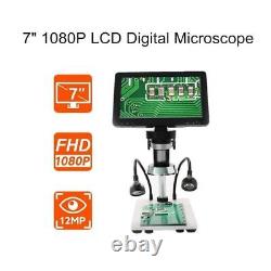 Caméra microscope numérique USB haute définition de 7 pouces, endoscope et loupe 1200X