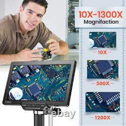 Elikliv 1300X 10.1 Microscope numérique LCD 32Go avec caméra vidéo HD 16MP et support 10