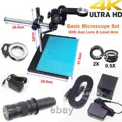 Ensemble de microscope industriel numérique 4K / 1080P 60FPS HDMI C-Mount avec objectif de caméra et support