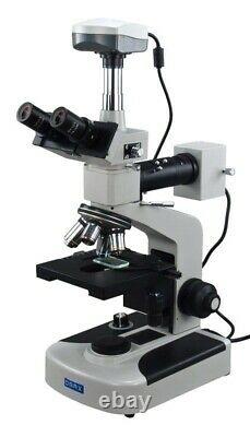 Microscope 40x-1600x Trinocular Metallurgical Compound Microscope Avec Appareil Photo Numérique 5mp
