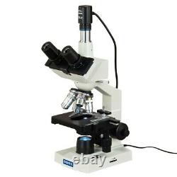 Microscope À Led Composé Trinoculaire Omax 40x-2000x Lab + Appareil Photo Numérique Usb