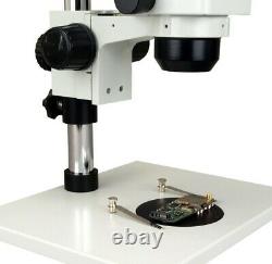 Microscope À Zoom Stéréo Trinoculaire 5-80x Grand Support De Table+5mp Caméra+54 Led Lite