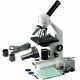 Microscope Amscope 40x-1000x Avec Caméra Usb Numérique 1.3mp + Scène Mécanique