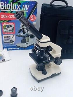 Microscope Bresser Biolux NV 20 avec accessoires, boîte de rangement et instructions testés