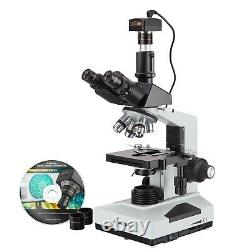Microscope De Laboratoire Composé Trinoculaire Amscope 40x-2000x Avec Caméra Numérique Usb 3mp