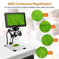 Microscope Intelligent 7 LCD 1080p 1-1200x Zoom + Caméra D'enregistrement Vidéo Bk