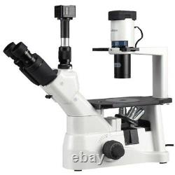 Microscope Inversé De Contraste De Phase Amscope 40x-900x Avec Appareil Photo Numérique 8mp