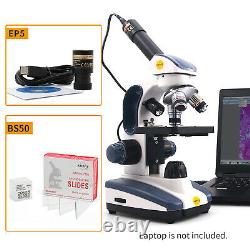 Microscope Monoculaire Swift Led 40x-1000x Sw200d+ 5mp Caméra Numérique + 50pcs Diapositives