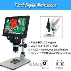 Microscope Numérique 1-1200x 1080p Fhd 7.0 Endoscope D'amplification De Caméra Vidéo