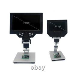 Microscope Numérique 1-1200x Fhd LCD 7 Pouces Endoscope Vidéo Magnificateur De Caméra