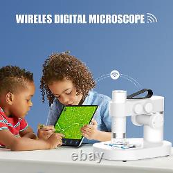 Microscope Numérique Wifi 1080p 300x Usb Microscope Caméra Pour Enfants 8 Lumières Led
