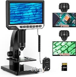 Microscope USB numérique Elikliv avec écran LCD de 7 pouces, 2000X et caméra de microscope industrielle de 12MP