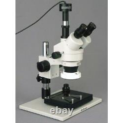 Microscope Zoom D’inspection Amscope 3.5x-90x Avec Appareil Photo Numérique 1.3mp