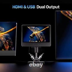 Microscope biologique numérique LCD HDMI 10 pouces à écran IPS avec triple objectif et 64 Go