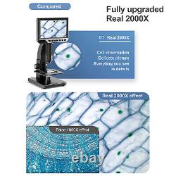 Microscope industriel électronique 7 pouces 2000X avec appareil photo numérique et microscope de soudure