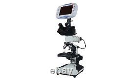 Microscope métallurgique numérique professionnel avec caméra TV LCD 6 pouces 2Mp et carte SD