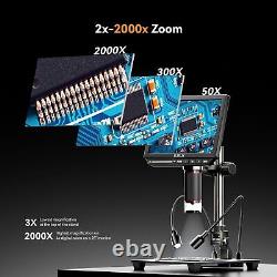 Microscope numérique Elikliv 4K 8 pièces avec loupe et lumière, microscope HDMI 2000X