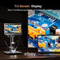 Microscope numérique Elikliv 4K avec loupe à 8 pièces et lumière, microscope HDMI 2000X