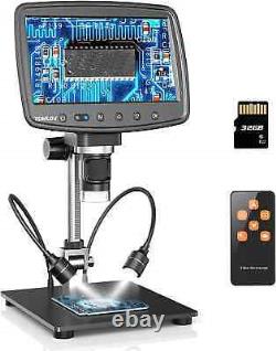Microscope numérique LCD HDMI TOMLOV DM03 7 pouces 1200X 1080P HD Écran Microscope à pièces