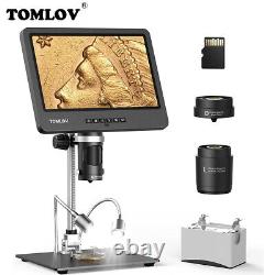 Microscope numérique LCD TOMLOV 1500X 10.1 pour soudure, USB, pièce de monnaie