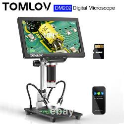 Microscope numérique TOMLOV 10.1 USB Microscope à pièces 16MP pour réparation électronique