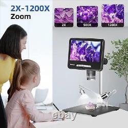 Microscope numérique TOMLOV DM401 Pro 2K 1200X avec écran LCD HDMI, microscope à pièce complète 24MP