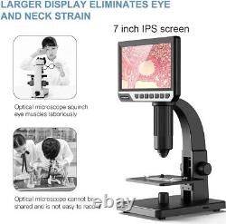 Microscope numérique USB TOMLOV 7'' LCD 2000X avec loupe à pièces et écran PC View